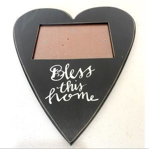 Farmhouse Picture Frame Distressed Wood Heart Bless This Home Country Decor